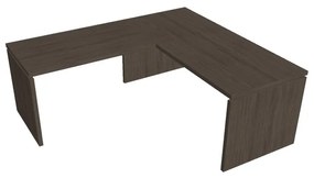 Ergonomický stôl Verno 180 x 200 cm, ľavý, dub antracit