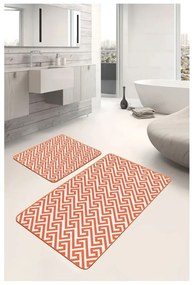 Oranžové zamatové kúpeľňové predložky v súprave 2 ks 60x100 cm – Mila Home
