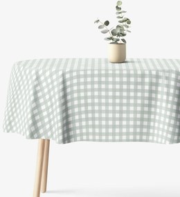 Goldea oválny obrus 100% bavlnené plátno - šalviovo zelené kocky 140 x 220 cm