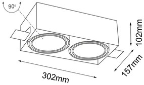 Shilo 7328 - Podhľadové svietidlo KOMORO 2xGU10/15W/230V biela