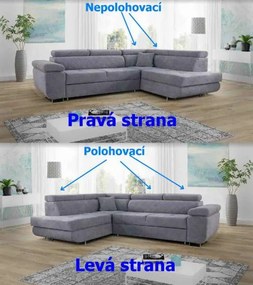 Rohová sedacia súprava Laguna, pravá, sivá (Castel 82)
