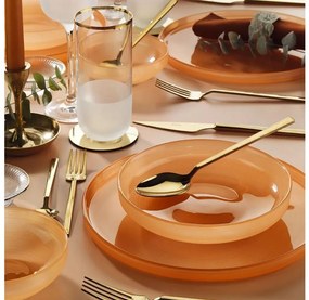 Jedálenská súprava 18 ks oranžová/sklo