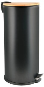 Matne čierny nášľapný oceľový odpadkový kôš 30 l Adonis – Spirella