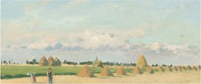 Obraz - Camille Pissarro, Landscape, Ile de France, reprodukcia (120x50 cm)