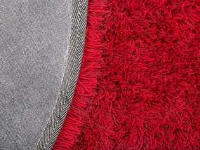 Okrúhly koberec ⌀ 140 cm červený CIDE Beliani