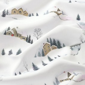 Goldea vianočný hranatý teflónový obrus - zimná krajina 80 x 80 cm