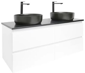 Kúpeľňová skrinka s umývadlom a technickým kamenom SAT B-Way 119x50x45 cm biely lesk BWAY2120WTKUB, 1 ks