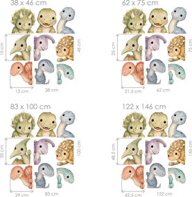 Dinosaury pri dverách nálepky na stenu do detskej izby list 38 x 46 cm