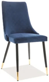 Tmavomodrá stolička PIANO VELVET