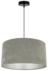 Závesné svietidlo Mediolan, 1x olivové/chrómové textilné tienidlo