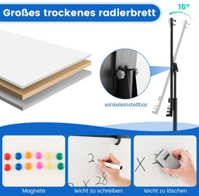 Stojan na flipchart na kolieskach s magnetmi a fixami Výška tabule nastaviteľná do 192 cm