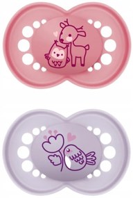 Ortodontický silikónový cumlík Original Planet Love, Girl 6 m+, lila, púdrová