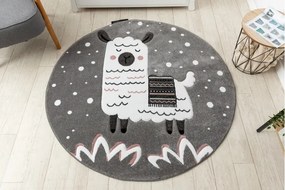 Okrúhly koberec PETIT Lama, sivá Veľkosť: kruh 120 cm