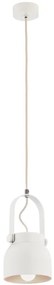 Argon 8290 - Luster na lanku LOGAN 1xE27/15W/230V pr. 14 cm biela