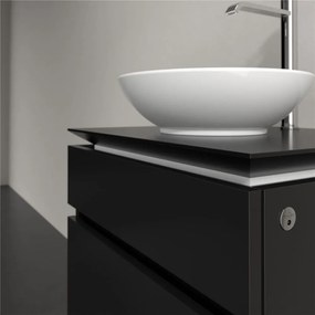 VILLEROY &amp; BOCH Legato závesná skrinka pod umývadlo na dosku (umývadlo v strede), 2 zásuvky, s LED osvetlením, 600 x 500 x 550 mm, Black Matt Lacquer, B568L0PD