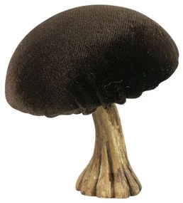 Zamatová dekorácia hnedá huba Mushroom - 10*10*10cm