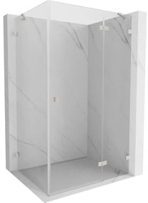 Mexen Lunar, pravostranný výklopný sprchový kút 100 x 90 cm, 8mm číre sklo, oceľový profil, 834-100-090-97-00-P