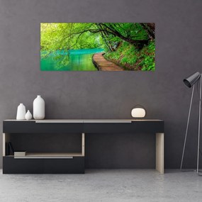 Obraz - Plitvické jazerá (120x50 cm)