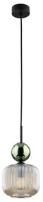 Závesný luster SOPHIA na lanku 1xE14/10W/230V čierna/zelená/dymová béžová