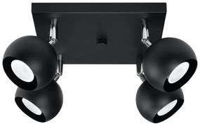 Stropné svietidlo Oculare, 4x čierne kovové tienidlo, (možnosť polohovania)