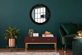 Okrúhle ozdobné zrkadlo na stenu Čierny mramor fi 70 cm