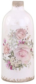 Keramická dekoračná váza s ružami Rose pattern M - Ø 11*26cm