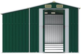 Záhradná kôlňa zelená 277x365,5x179 cm pozinkovaná oceľ