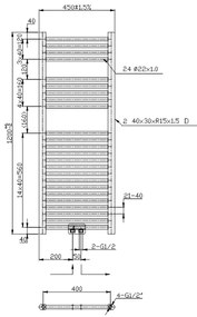 Novaservis - Kúpeľňový rebríkový radiátor 318W/230V 120x45 cm lesklý chróm rovný