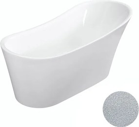 Besco Akrylátová voľne stojaca vaňa Calima Glam S 170x74 BESCO-Typ výpuste: Click-Clack s prepadom, grafit, BESCO-Rozmery: 170x74, BESCO-Farba: Biela…
