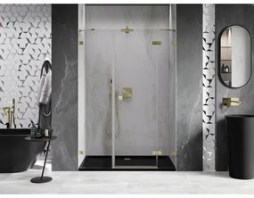 Mexen Lunar, pravé otočné sprchové dvere 160 cm, 8mm číre sklo, zlatý matný profil, 834S-160-050-55-00-P