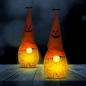 Halloweensky LED trpaslík - polyester - 20 cm - 2 druhy