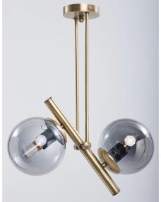 Stropné svietidlo so skleneným tienidlom v sivo-zlatej farbe ø 15 cm Libra – Squid Lighting