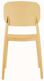Žltá plastová jedálenská stolička Cheer – Leitmotiv