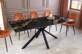 Keramický jedálenský stôl Fabrico 180 cm čierny / pieskový