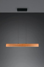 LED závesné svietidlo v prírodnej farbe s dreveným tienidlom Edgewood – Trio