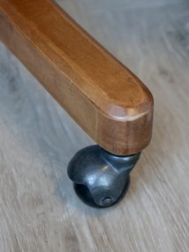 Antik drevená stolička s výpletom a opierkami na kolieskach Old French chair - 62*62*92 cm