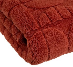 Deka z mikroplyšu v tehlovej farbe 130x160 cm Mid Century – Casa Selección
