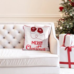 EUROFIRANY VIANOČNÁ DEKORAČNÁ OBLIEČKA NA VANKÚŠ MERRY1 45X45 CM VZOROVANÁ