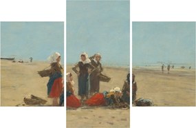 Obraz - Eugène Boudin, Women on the Beach at Berck, reprodukcia (90x60 cm)