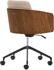 Hnedá čalúnená kancelárska stolička Madai – Kave Home