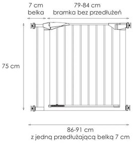 Ochranná bariéra pre deti 86-91 CM SPRINGOS SG0007A
