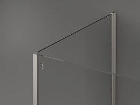 Mexen Kioto, 2-stenová sprchová zástena Walk-In 140 x 90 cm, 8mm číre sklo čierny vzor, brúsená oceľ profil, 800-140-212-97-70-090