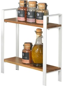 Wenko Kuchynská polica z akácie Louisa, 2 poschodia, 32 × 11 × 33 cm