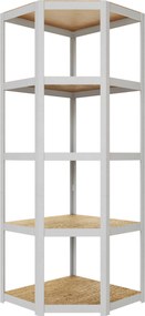 Policový regál rohový bezskrutkový biely rôzne výšky AR Style D-Carbon