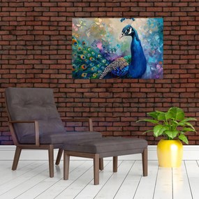 Obraz - Maľba páva (90x60 cm)