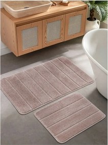 Hnedé kúpeľňové predložky v súprave 2 ks 50x80 cm Yeni Cizgli – Foutastic