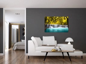 Obraz - Vodopád, s jasnými farbami (90x60 cm)