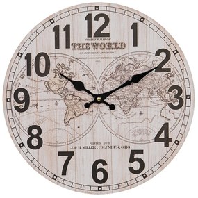 Nástenné hodiny so zemeguliami The World - Ø 34*4 cm / 1*AA