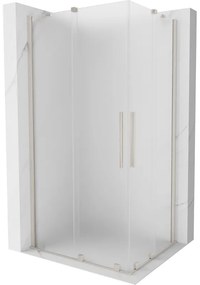 Mexen Velar Duo, sprchový kút s posuvnými dverami 90 x 80 cm, 8mm sklo námraza, brúsená oceľ, 871-090-080-32-97