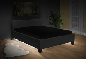 Nabytekmorava Moderná posteľ Luna 120x200 cm matrac: bez matrace, farebné čalúnenie: eko koža hnedá, úložný priestor: s úložným priestorom